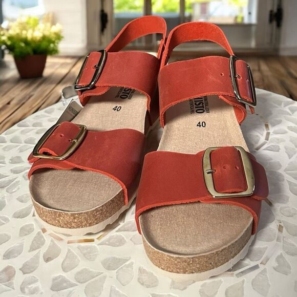 Mephisto Full- Grain Leather Violett Wedge Heel Sandal - Picture 3 of 15